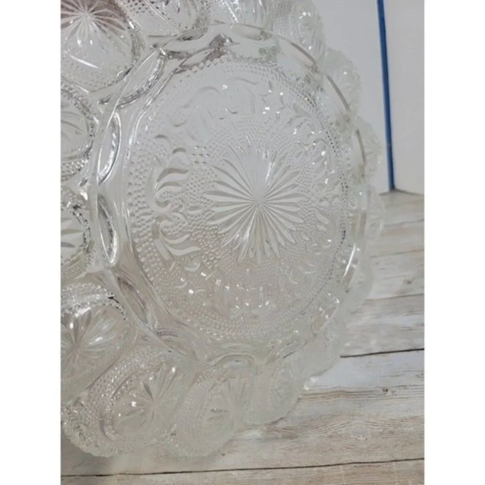 Beautiful Vintage LE Smith 15 Slot Deviled Egg Platter‎ Serving Tray Clear Heavy